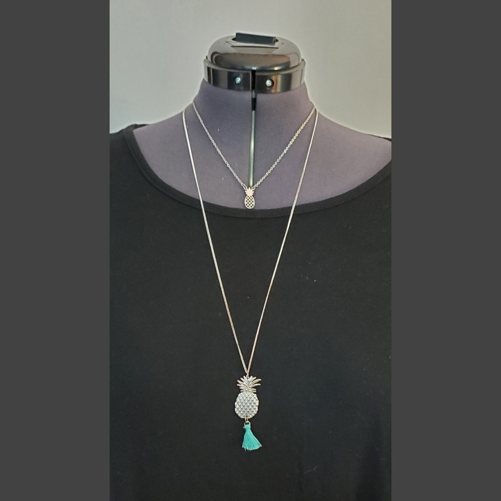Set of two pineapple necklaces